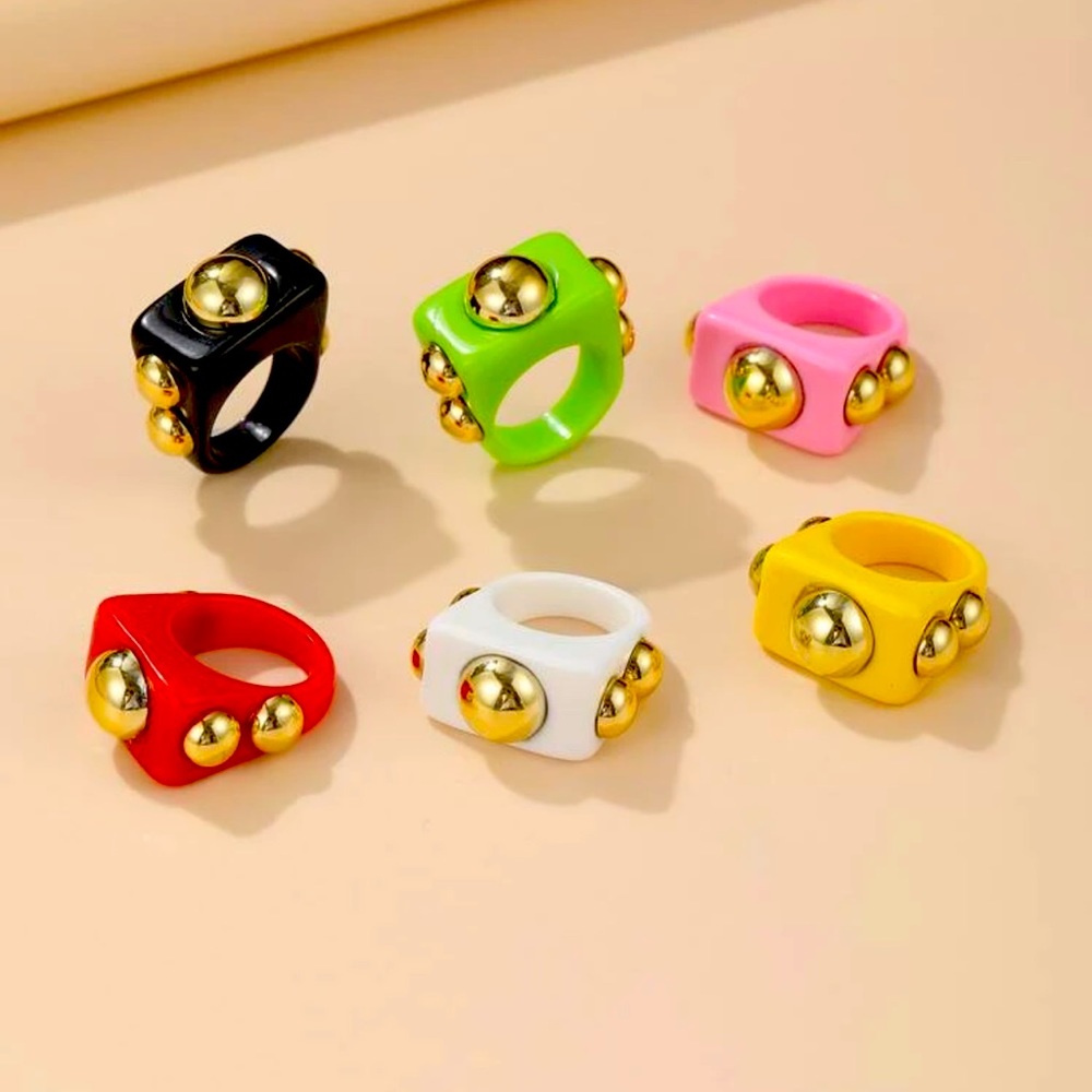 6pcs chunky rings